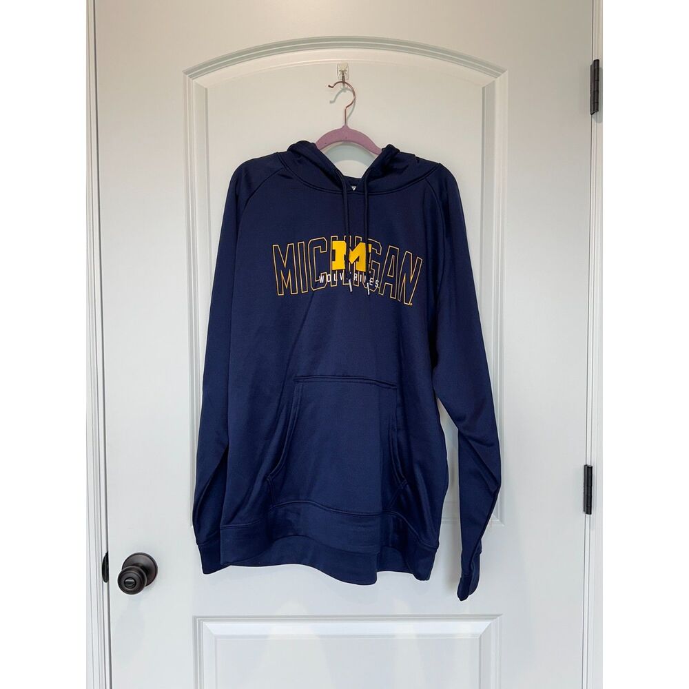 NWT Rivalry Threads Michigan Wolverines Navy Hoodie Sweatshirt Size Large